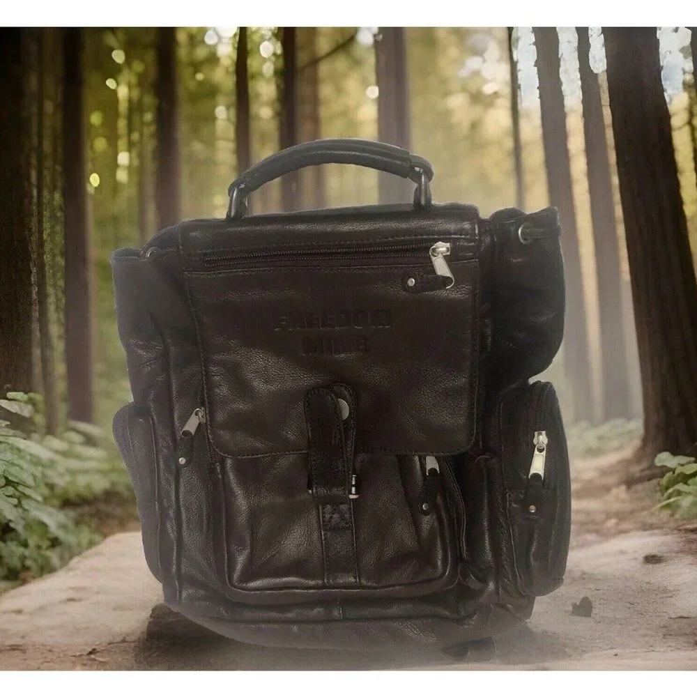 canyon outback leather goods backpack Kannah with PC Plate Detachable inside zip pouch holds additional toiletries Urban Edge Canyon Outback Leather